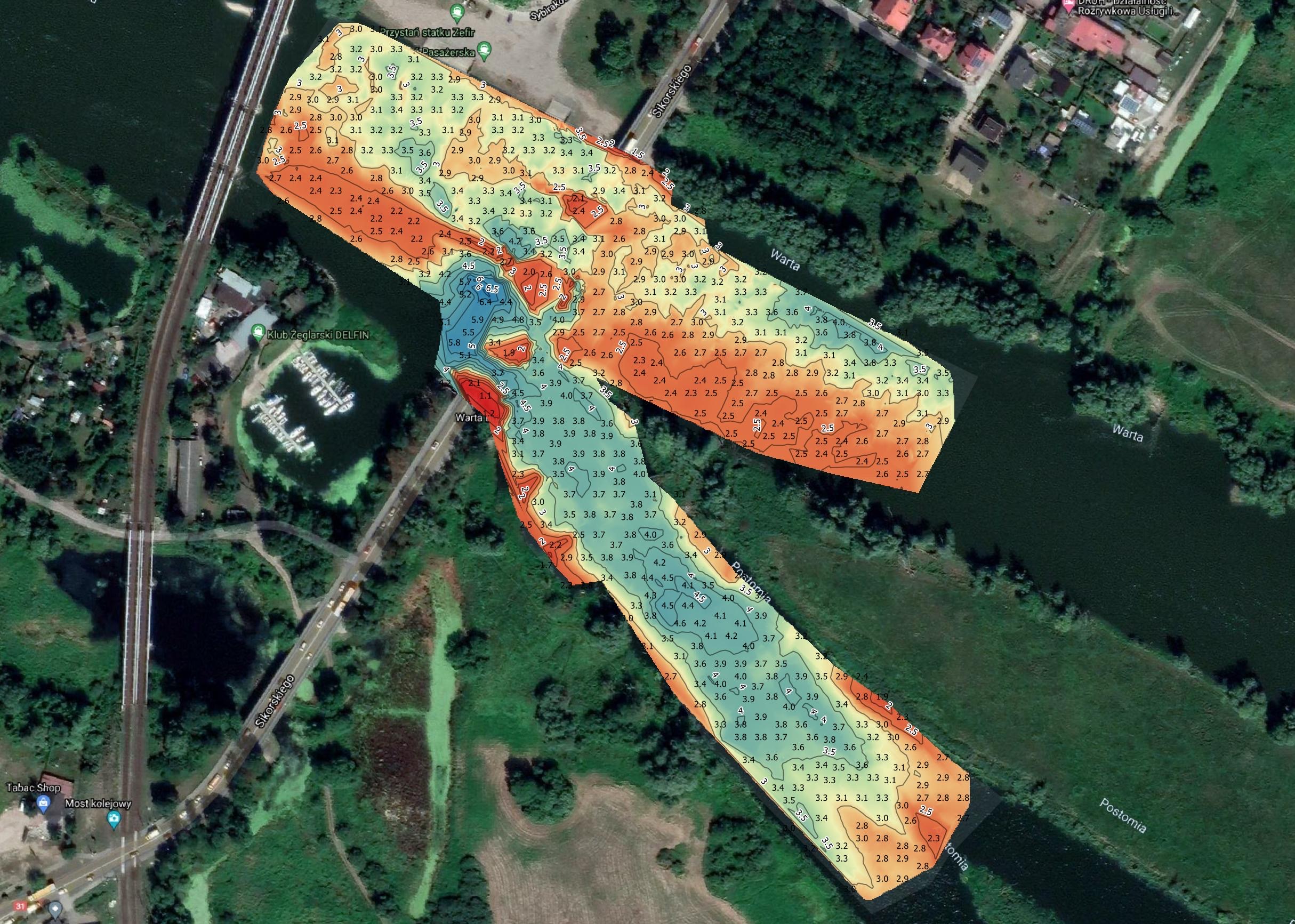 Gotowa mapa batymetryczna, izobaty, model 3D dna - realizacja GeoPixel